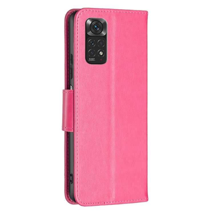 For Xiaomi Redmi Note 12S 4G / Note 11 Two Butterflies Embossing Leather Phone Case(Rose Red) - Xiaomi Cases by PMC Jewellery | Online Shopping South Africa | PMC Jewellery