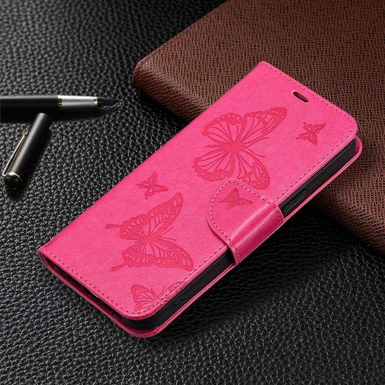 For Xiaomi Poco F5 5G / Redmi Note 12 Turbo Two Butterflies Embossing Leather Phone Case(Rose Red) - Xiaomi Cases by PMC Jewellery | Online Shopping South Africa | PMC Jewellery