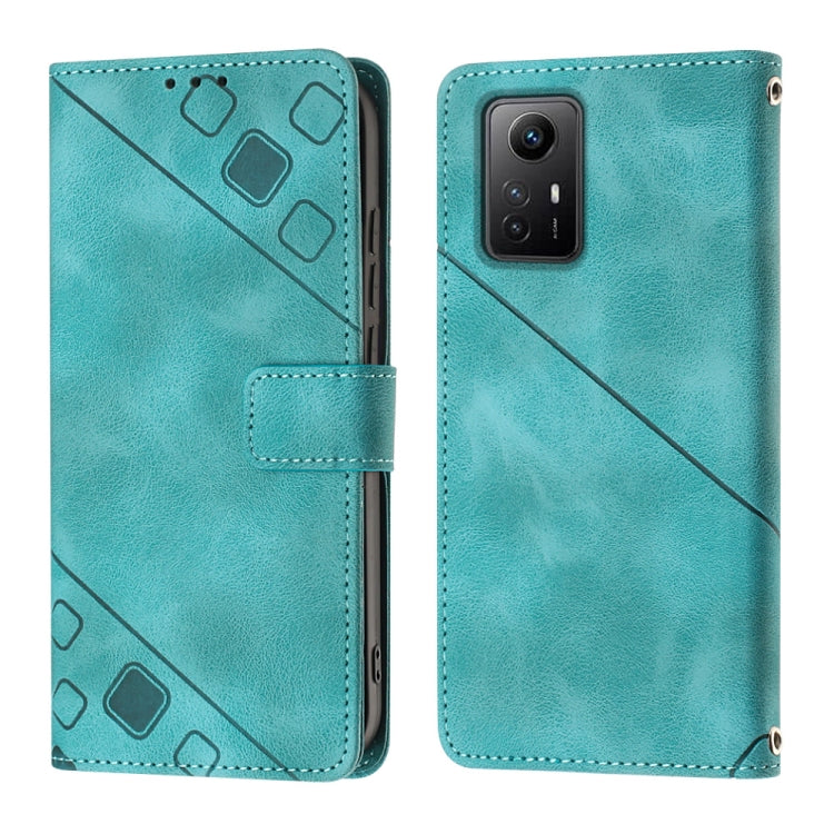 For Xiaomi Redmi Note 12S 4G Global Skin-feel Embossed Leather Phone Case(Green) - free shipping - PMC TechLife - Order now!