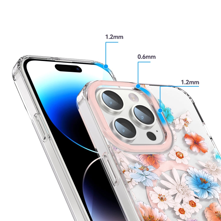 For iPhone 13 Pro Max MagSafe Magnetic TPU Phone Case(White Blue Flower) - free shipping - PMC TechLife - Order now!