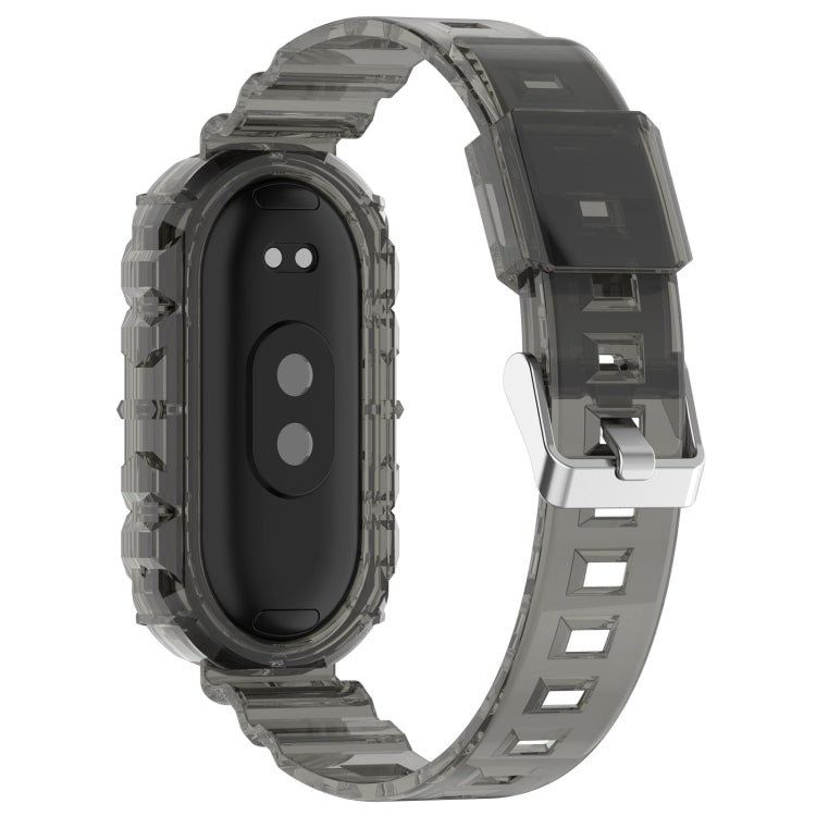 For Xiaomi Mi Band 8 Integrated Transparent Silicone Watch Band(Black) - Watch Bands by PMC Jewellery | Online Shopping South Africa | PMC Jewellery