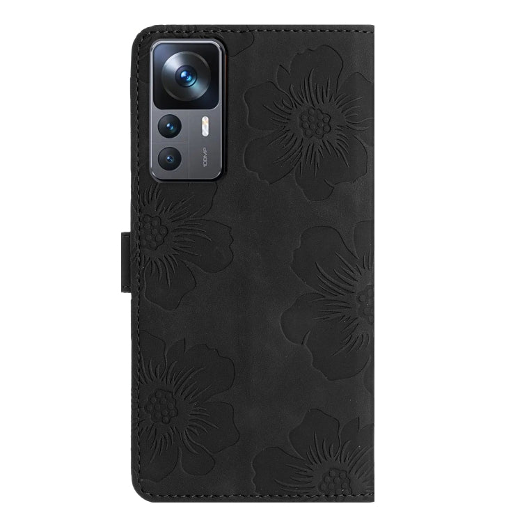 For Xiaomi 12T  / 12T Pro Flower Embossing Pattern Leather Phone Case(Black) - Xiaomi Cases by PMC Jewellery | Online Shopping South Africa | PMC Jewellery