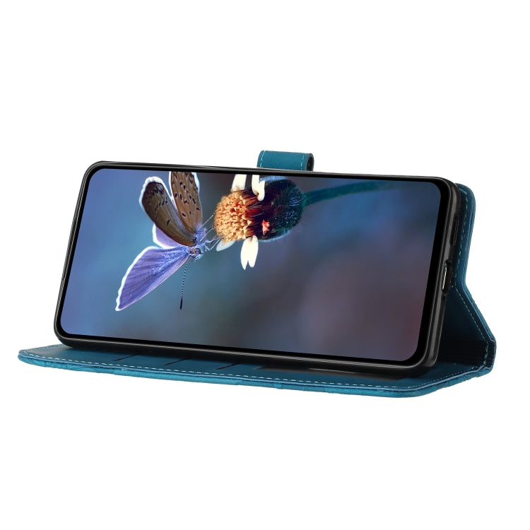 For Xiaomi Redmi Note 11 4G Global / Note 11S Flower Embossing Pattern Leather Phone Case(Blue) - free shipping - PMC TechLife - Order now!