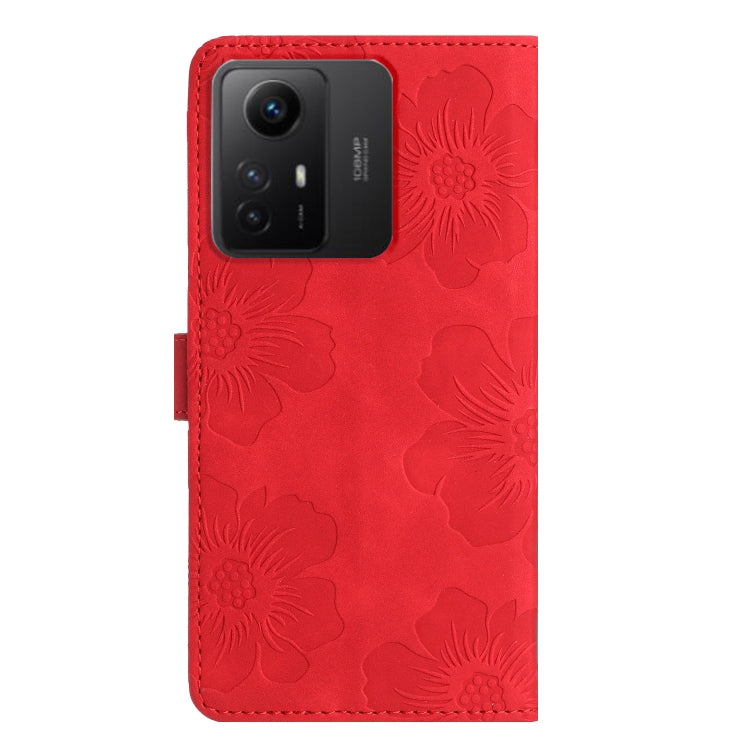 For Xiaomi Redmi Note 12S Flower Embossing Pattern Leather Phone Case(Red) - Xiaomi Cases by PMC Jewellery | Online Shopping South Africa | PMC Jewellery