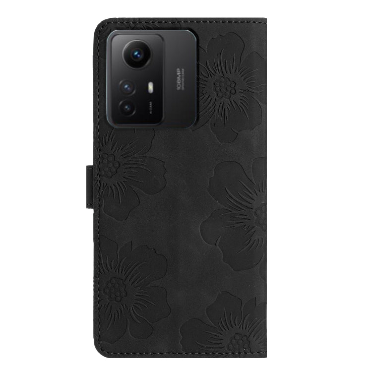 For Xiaomi Redmi Note 12S Flower Embossing Pattern Leather Phone Case(Black) - Xiaomi Cases by PMC Jewellery | Online Shopping South Africa | PMC Jewellery