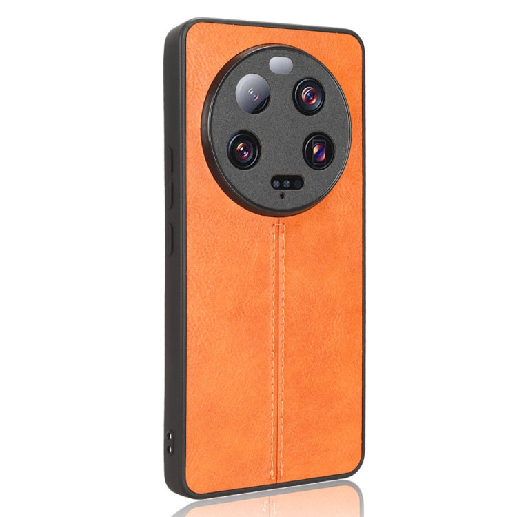 For Xiaomi 13 Ultra Sewing Cow Pattern Skin PC + PU + TPU Phone Case(Orange) - free shipping - PMC TechLife - Order now!