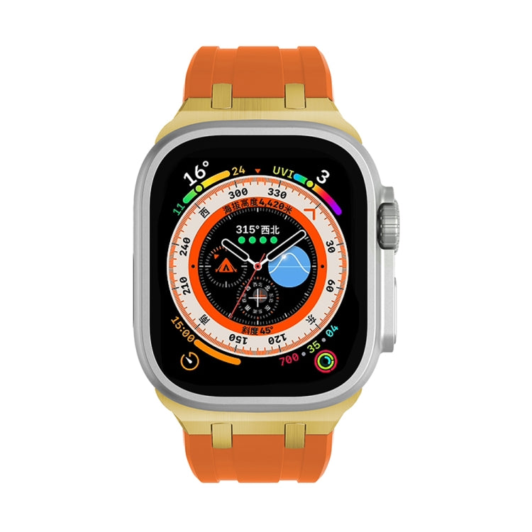 AP Silicone Watch Band For Apple Watch 8 45mm(Gold Orange) - Watch Bands by PMC TechLife | Online Shopping South Africa | PMC TechLife