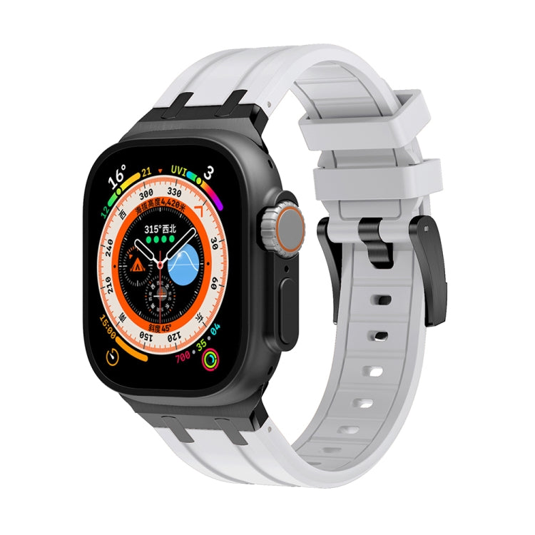 AP Silicone Watch Band For Apple Watch 8 45mm(Black White) - Watch Bands by PMC TechLife | Online Shopping South Africa | PMC TechLife