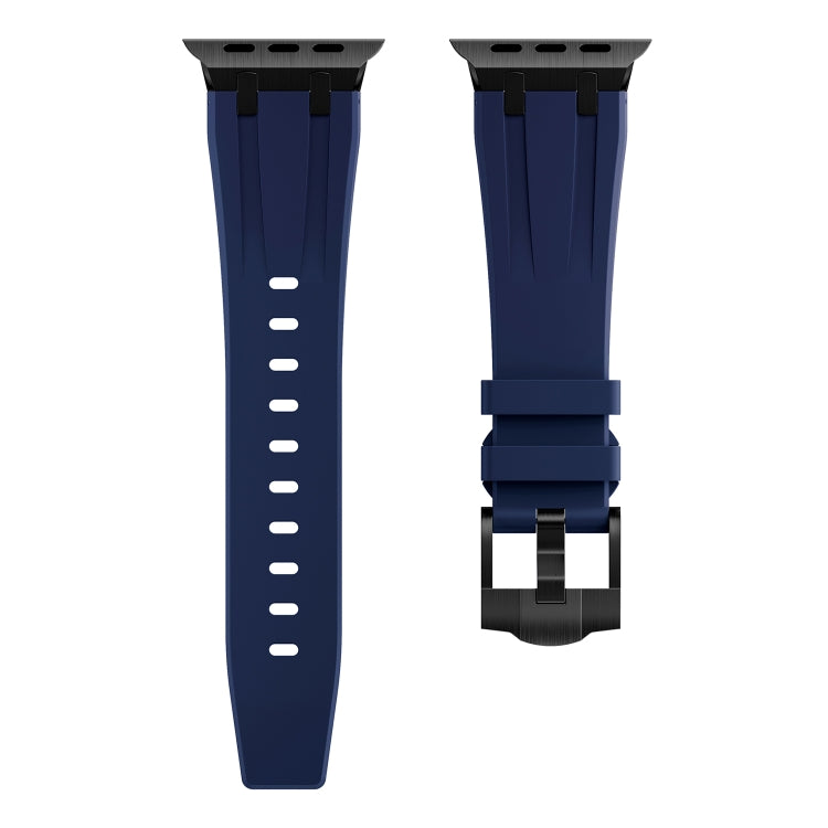 AP Silicone Watch Band For Apple Watch 7 41mm(Black Blue) - Watch Bands by PMC TechLife | Online Shopping South Africa | PMC TechLife