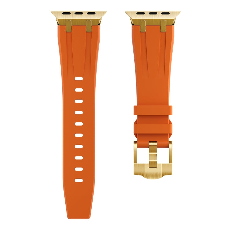 AP Silicone Watch Band For Apple Watch 7 41mm(Gold Orange) - Watch Bands by PMC TechLife | Online Shopping South Africa | PMC TechLife