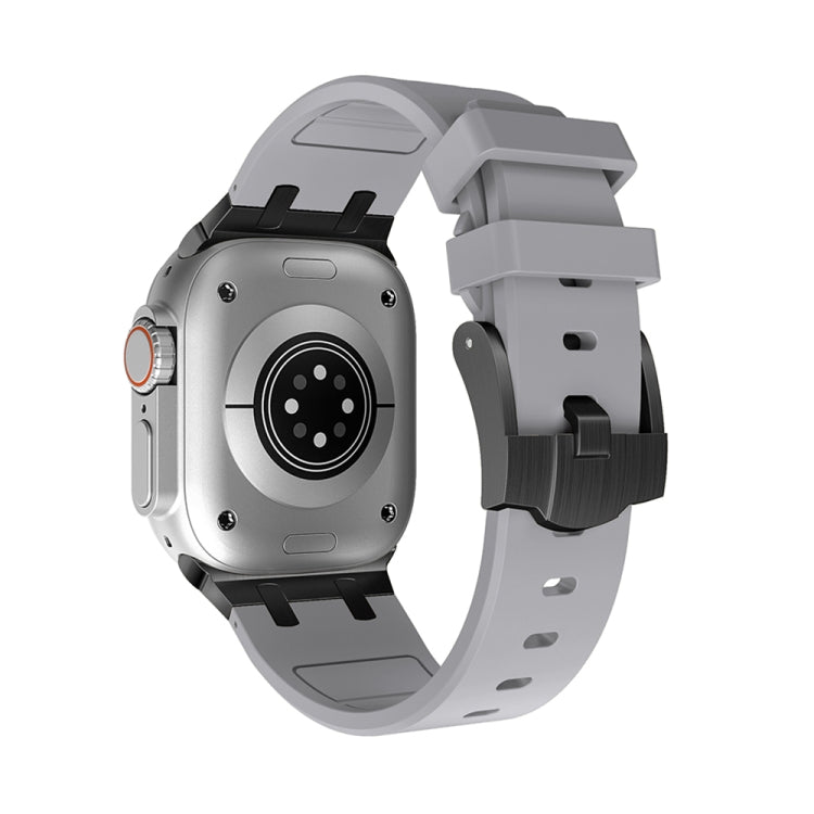 AP Silicone Watch Band For Apple Watch 7 45mm(Black Grey) - Watch Bands by PMC TechLife | Online Shopping South Africa | PMC TechLife