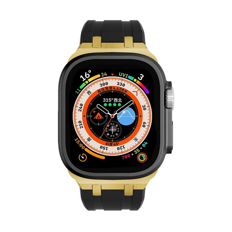 AP Silicone Watch Band For Apple Watch 6 40mm(Gold Black) - Watch Bands by PMC TechLife | Online Shopping South Africa | PMC TechLife