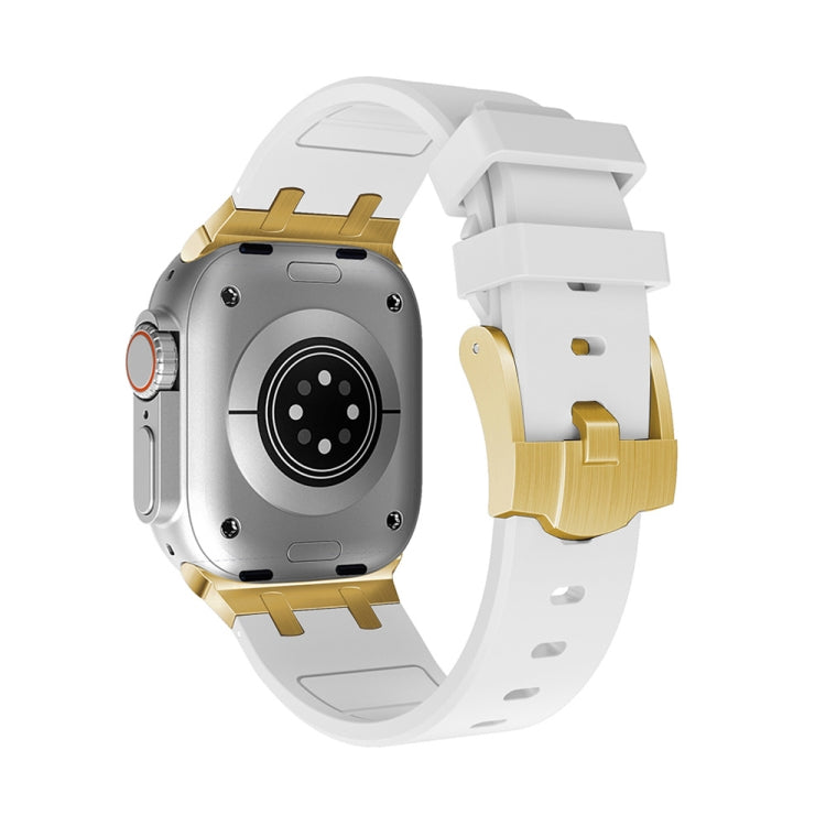 AP Silicone Watch Band For Apple Watch 6 44mm(Gold White) - Watch Bands by PMC TechLife | Online Shopping South Africa | PMC TechLife
