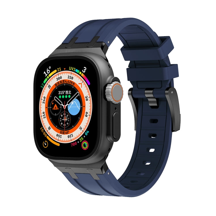 AP Silicone Watch Band For Apple Watch 5 40mm(Black Blue) - Watch Bands by PMC TechLife | Online Shopping South Africa | PMC TechLife