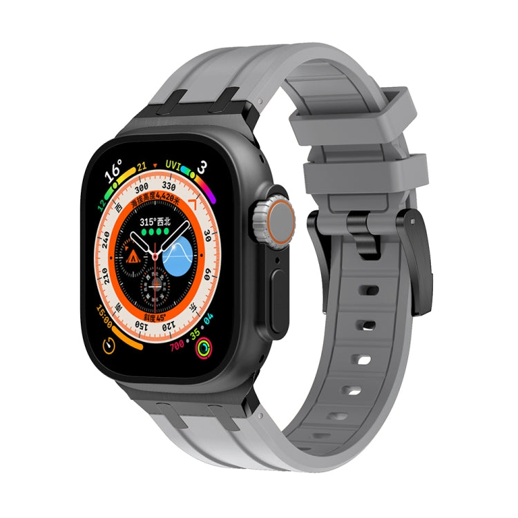AP Silicone Watch Band For Apple Watch 5 44mm(Black Grey) - Watch Bands by PMC TechLife | Online Shopping South Africa | PMC TechLife