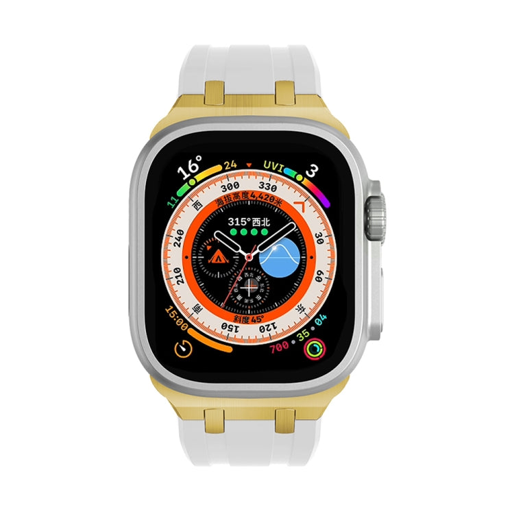 AP Silicone Watch Band For Apple Watch 5 44mm(Gold White) - Watch Bands by PMC TechLife | Online Shopping South Africa | PMC TechLife