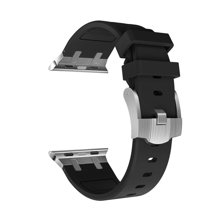 AP Silicone Watch Band For Apple Watch 4 44mm(Silver Black) - Watch Bands by PMC TechLife | Online Shopping South Africa | PMC TechLife