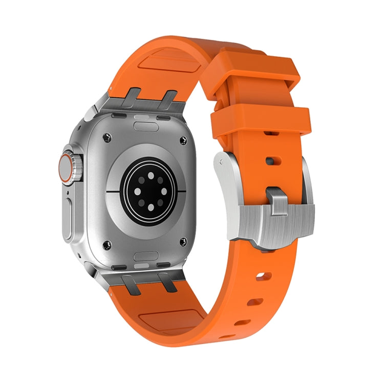 AP Silicone Watch Band For Apple Watch 4 44mm(Silver Orange) - Watch Bands by PMC TechLife | Online Shopping South Africa | PMC TechLife