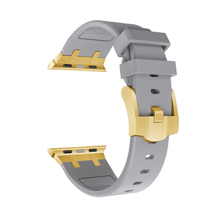 AP Silicone Watch Band For Apple Watch 4 44mm(Gold Grey) - Watch Bands by PMC TechLife | Online Shopping South Africa | PMC TechLife