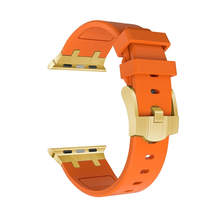 AP Silicone Watch Band For Apple Watch 3 38mm(Gold Orange) - Watch Bands by PMC TechLife | Online Shopping South Africa | PMC TechLife