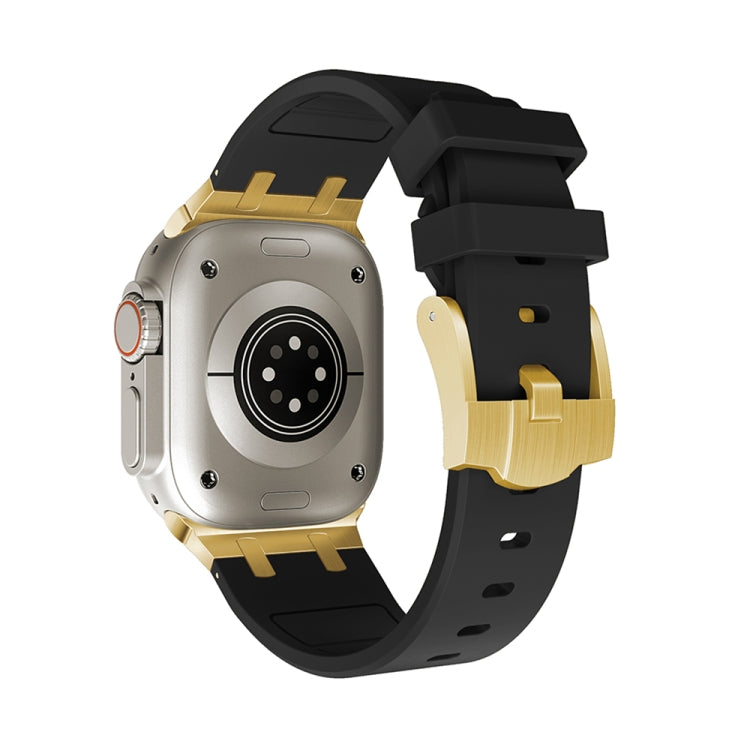 AP Silicone Watch Band For Apple Watch 2 38mm(Gold Black) - Watch Bands by PMC TechLife | Online Shopping South Africa | PMC TechLife