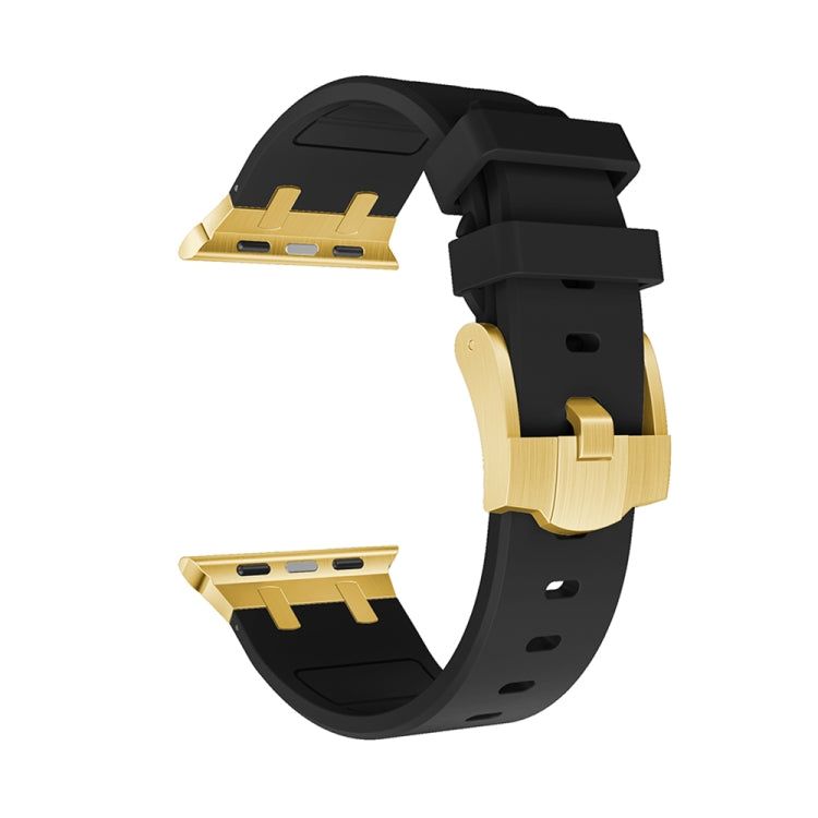 AP Silicone Watch Band For Apple Watch 2 42mm(Gold Black) - Watch Bands by PMC TechLife | Online Shopping South Africa | PMC TechLife