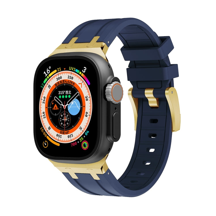 AP Silicone Watch Band For Apple Watch 2 42mm(Gold Blue) - Watch Bands by PMC TechLife | Online Shopping South Africa | PMC TechLife