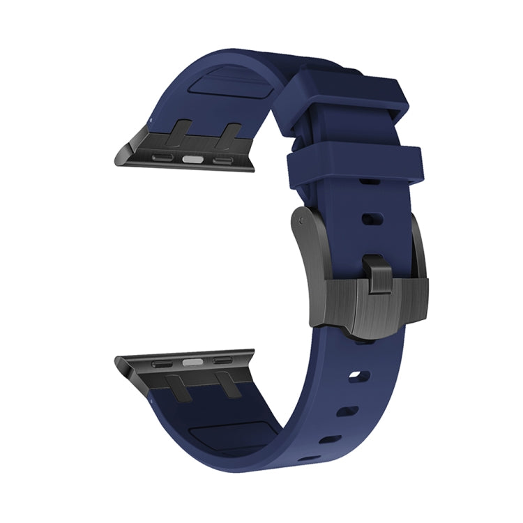 AP Silicone Watch Band For Apple Watch 42mm(Black Blue) - Watch Bands by PMC TechLife | Online Shopping South Africa | PMC TechLife