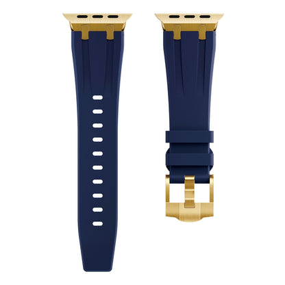 AP Silicone Watch Band For Apple Watch 42mm(Gold Blue) - Watch Bands by PMC Jewellery | Online Shopping South Africa | PMC Jewellery