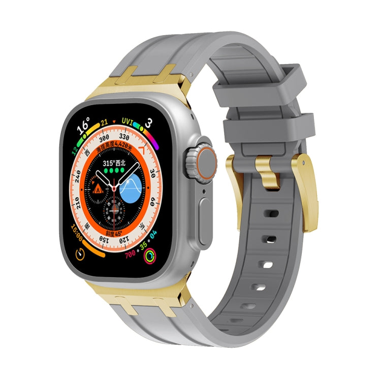 AP Silicone Watch Band For Apple Watch 42mm(Gold Grey) - Watch Bands by PMC TechLife | Online Shopping South Africa | PMC TechLife