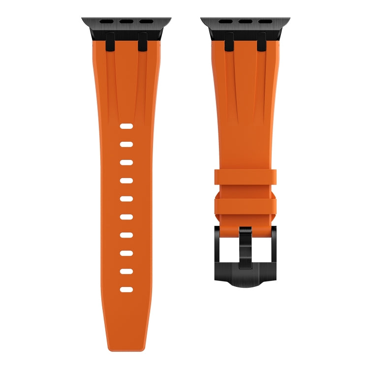 AP Silicone Watch Band For Apple Watch 9 45mm(Black Orange) - Watch Bands by PMC TechLife | Online Shopping South Africa | PMC TechLife