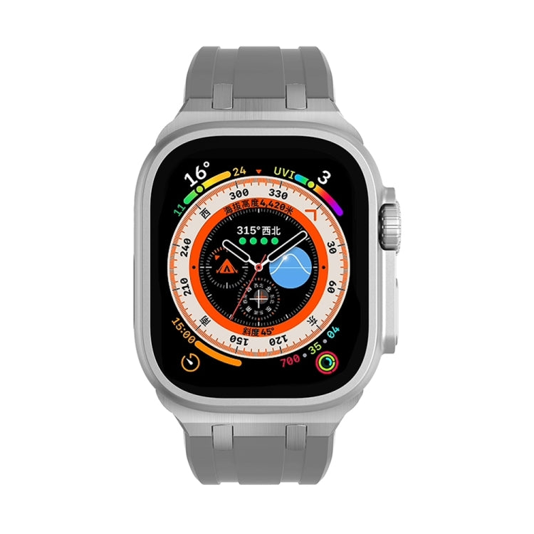 AP Silicone Watch Band For Apple Watch 9 45mm(Silver Grey) - Watch Bands by PMC TechLife | Online Shopping South Africa | PMC TechLife