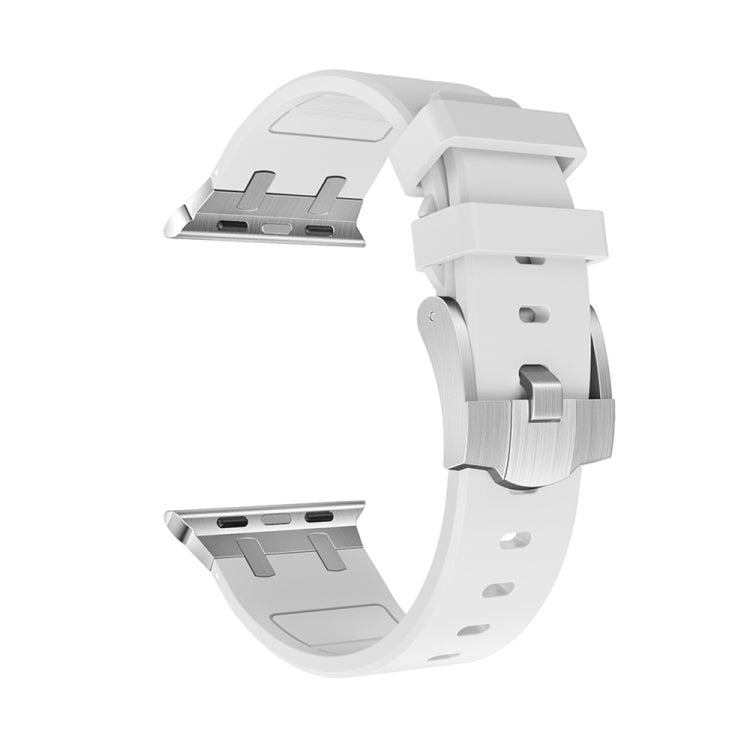 AP Silicone Watch Band For Apple Watch 9 45mm(Silver White) - Watch Bands by PMC TechLife | Online Shopping South Africa | PMC TechLife