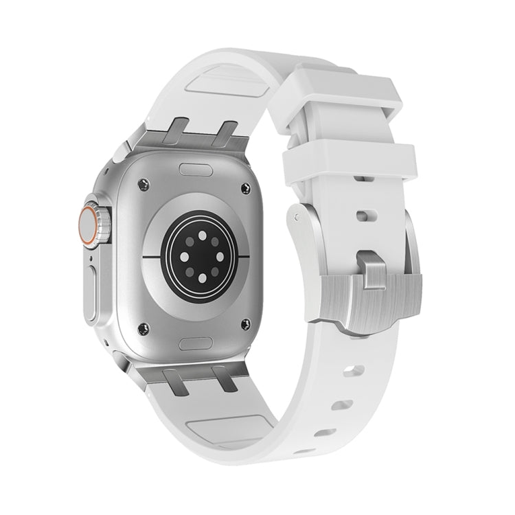 AP Silicone Watch Band For Apple Watch 9 45mm(Silver White) - Watch Bands by PMC TechLife | Online Shopping South Africa | PMC TechLife