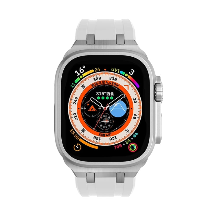 AP Silicone Watch Band For Apple Watch 9 45mm(Silver White) - Watch Bands by PMC TechLife | Online Shopping South Africa | PMC TechLife