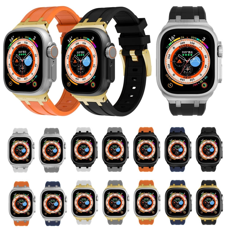 AP Silicone Watch Band For Apple Watch SE 2022 44mm(Black Blue) - Watch Bands by PMC TechLife | Online Shopping South Africa | PMC TechLife