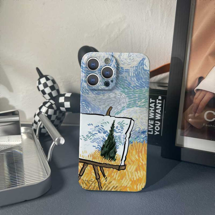 For iPhone 14 Precise Hole Oil Painting Pattern PC Phone Case(Landscape Painting) - iPhone 14 Cases by PMC TechLife | Online Shopping South Africa | PMC TechLife