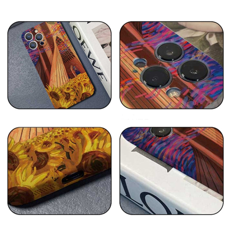 For iPhone 14 Precise Hole Oil Painting Pattern PC Phone Case(Architectural Painting) - iPhone 14 Cases by PMC TechLife | Online Shopping South Africa | PMC TechLife