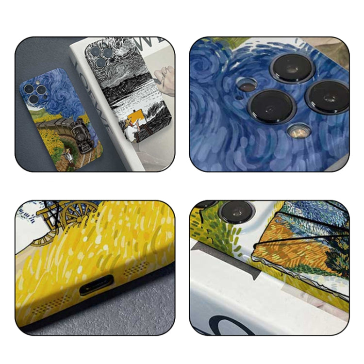 For iPhone 13 Pro Max Precise Hole Oil Painting Pattern PC Phone Case(Handcart) - iPhone 13 Pro Max Cases by PMC Jewellery | Online Shopping South Africa | PMC Jewellery