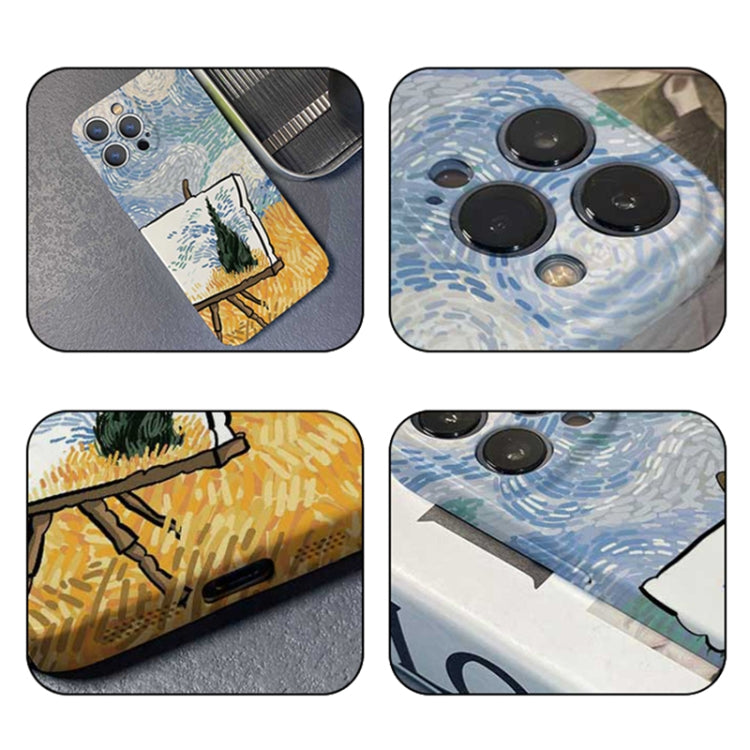 For iPhone 12 mini Precise Hole Oil Painting Pattern PC Phone Case(Landscape Painting) - iPhone 12 mini Cases by PMC Jewellery | Online Shopping South Africa | PMC Jewellery