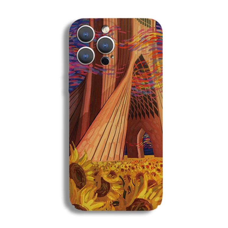 For iPhone 12 Pro Precise Hole Oil Painting Pattern PC Phone Case(Architectural Painting) - iPhone 12 / 12 Pro Cases by PMC TechLife | Online Shopping South Africa | PMC TechLife