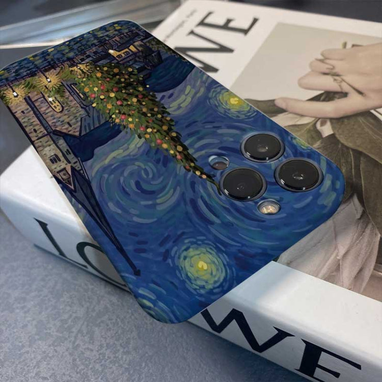 For iPhone 12 Pro Max Precise Hole Oil Painting Pattern PC Phone Case(Castle) - iPhone 12 Pro Max Cases by PMC TechLife | Online Shopping South Africa | PMC TechLife