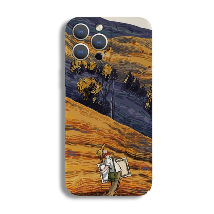 For iPhone 11 Precise Hole Oil Painting Pattern PC Phone Case(Evening Breeze) - free shipping - PMC TechLife - Order now!