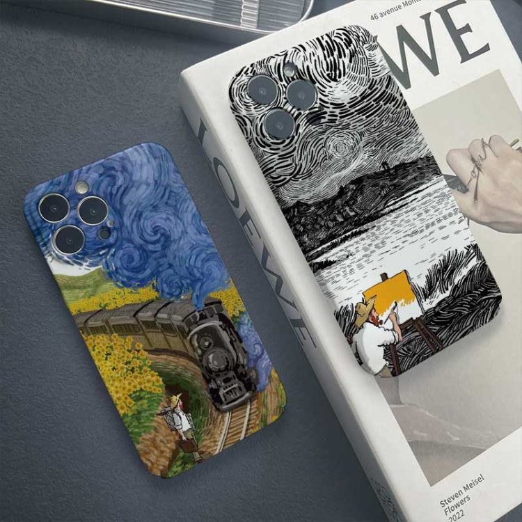 For iPhone 11 Pro Max Precise Hole Oil Painting Pattern PC Phone Case(Train) - iPhone 11 Pro Max Cases by PMC TechLife | Online Shopping South Africa | PMC TechLife