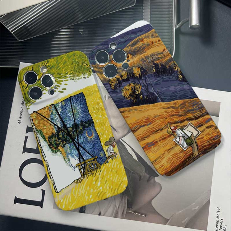 For iPhone XR Precise Hole Oil Painting Pattern PC Phone Case(Handcart) - More iPhone Cases by PMC TechLife | Online Shopping South Africa | PMC TechLife