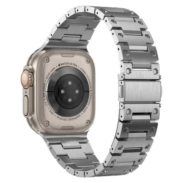Double Rows Metal Watch Band For Apple Watch Ultra 49mm(Silver) - Watch Bands by PMC TechLife | Online Shopping South Africa | PMC TechLife