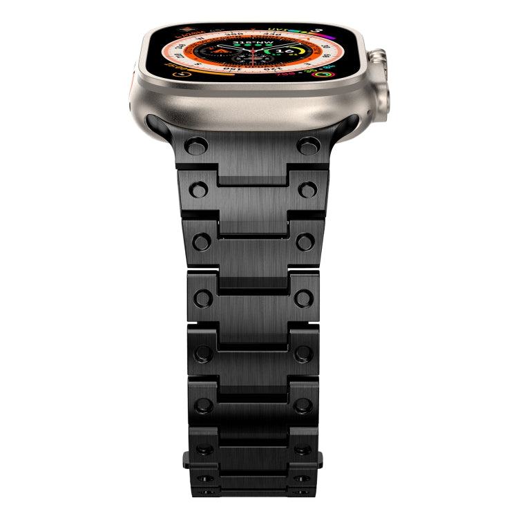 Double Rows Metal Watch Band For Apple Watch SE 44mm(Black) - Watch Bands by PMC TechLife | Online Shopping South Africa | PMC TechLife