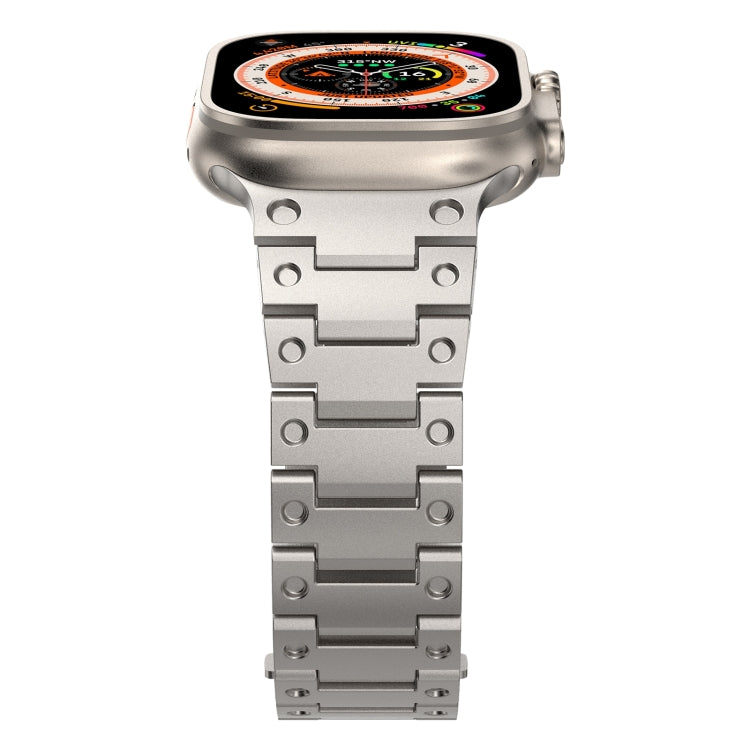 Double Rows Metal Watch Band For Apple Watch SE 2023 44mm(Titanium) - Watch Bands by PMC TechLife | Online Shopping South Africa | PMC TechLife