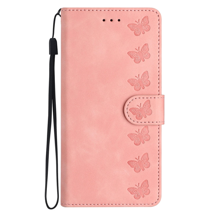 For Xiaomi Redmi Note 12 5G Global Seven Butterflies Embossed Leather Phone Case(Pink) - free shipping - PMC TechLife - Order now!