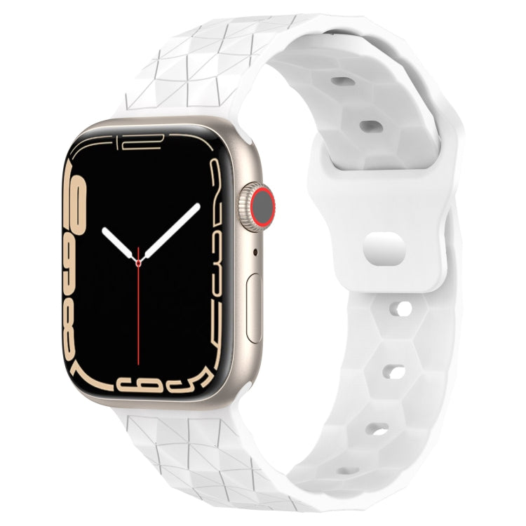 Football Texture Silicone Watch Band For Apple Watch 8 41mm(White) - Watch Bands by PMC TechLife | Online Shopping South Africa | PMC TechLife